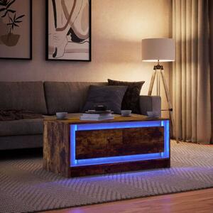 VidaXL Dohányzóasztal - Füstös Tölgy - LED Világítással - 100x50cm