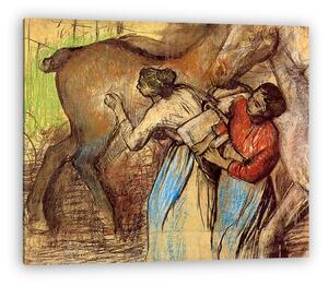 Edgar Degas: Két nő lócsutakolás közben (vászonkép)