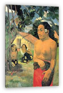 Paul Gauguin: Tahiti nő kutyával (vászonkép)