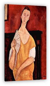 Modigliani: Lunia Czechowska portréja, legyezővel (vászonkép)