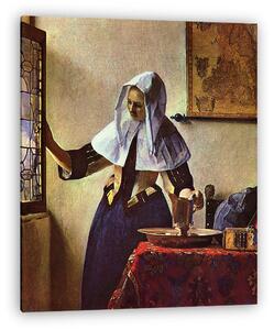 Jan Vermeer: Fiatal nő kancsóval, az ablaknál állva (vászonkép)