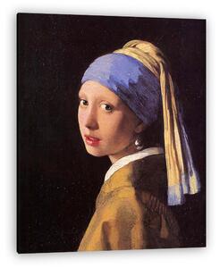 Jan Vermeer: Lány gyöngy fülbevalóval (színverzió 1.) (vászonkép)