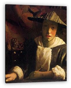Jan Vermeer: Nő furulyával (vászonkép)