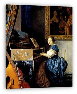 Jan Vermeer: Lány spinéten játszik (vászonkép)