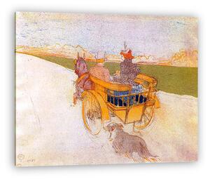 Henri de Toulouse Lautrec: Lovaskocsi kutyával (vászonkép)