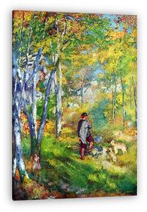 Pierre Auguste Renoir: Fiatal férfi a Fontainebleau-i erdőben (vászonkép)