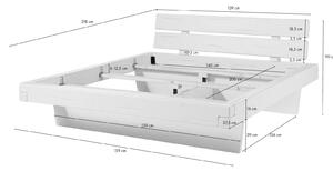 Massziv24 - VANCOUVER lucfenyőfa ágy, 140x200x90, fehér lakkozott