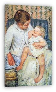 Mary Cassatt: Fáradt gyermekét mosdató anya (vászonkép)