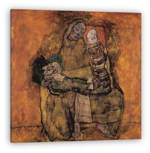 Egon Schiele: Anya két gyermekével (vászonkép)