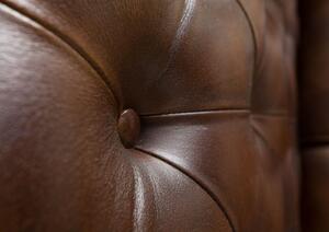 Massziv24 - CAMBRIDGE 2 üléses kanapé valódi bőrből, 140x84x94 barna színben