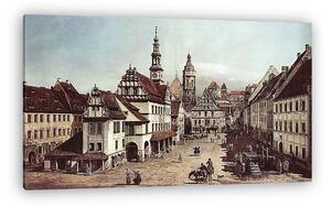 Bernardo Bellotto: Pirna piacterének látképe (vászonkép)