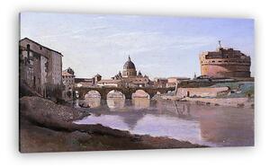 Jean-Baptiste Camille Corot: Róma, az Angyalvár és a Ponte Sant’Angelo (vászonkép)