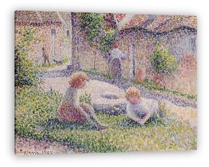 Camille Pissarro: Gyerekek a farmon (vászonkép)