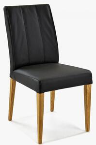 Valódi bőr huzatú szék - fekete szín Klaudia