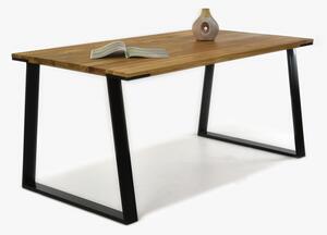 Tömörfa asztal - fekete acél lábak, LOFT