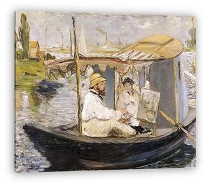 Edouard Manet: Claude Monet fest a műtermi csónakjában (vászonkép)