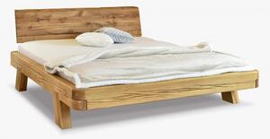 Gerendákból készült luxus tölgyfa ágy, lekerekített franciaágy, Mia 180 x 200
