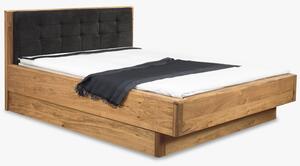 Tömör tölgyfa ágy ágyneműtartóval, Texas 200 cm