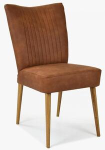 Elegáns szék Valencia - lekerekített tölgyfa lábak, konyak
