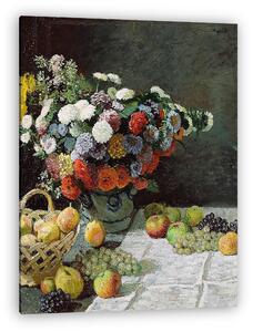 Claude Monet: Csendélet virágokkal és gyümölcsökkel (1869) (vászonkép)