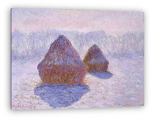 Claude Monet: Szénaboglyák, hóban és napsütésben (1891) (vászonkép)