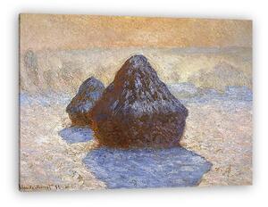 Claude Monet: Szénaboglyák, hóban (1891) (vászonkép)