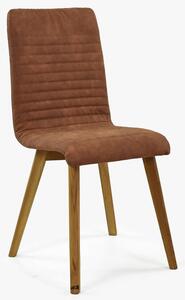 Tölgyfa szék Arosa , barna bőrhatású szövet