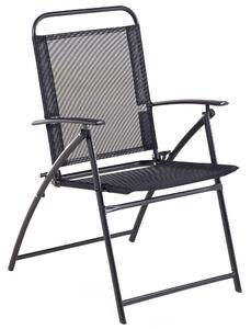 Összecsukható fekete kerti szék hatdarabos szettben LIVO