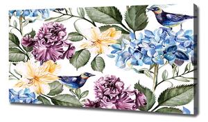 Egyedi vászonkép Virágok és madarak