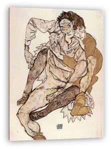 Egon Schiele: Ülő pár (vászonkép)