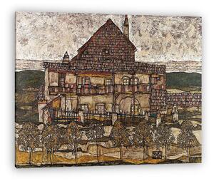 Egon Schiele: Ház zsindelytetővel (vászonkép)