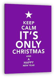 Keep Calm - It's Only Chrismtas and a Happy New Year (vászonkép)