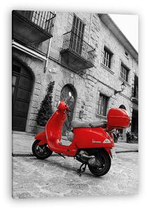 Piros Vespa robogó Mallorcán (vászonkép)