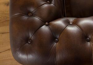 CAMBRIDGE 4 üléses kanapé valódi bőr, 274x82x75, barna