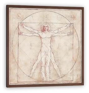 Leonardo da Vinci: Vitruvian Man, 1490 (átdolgozás) - Fresco Version (vászonkép)
