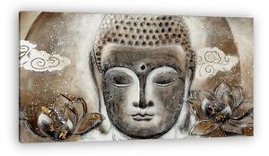 Buddha és lótuszvirágok (vászonkép)