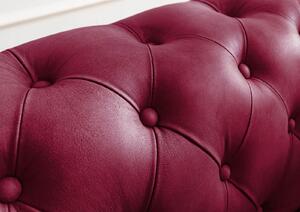 CAMBRIDGE 4 üléses kanapé valódi bőrből, 274x82x75 piros