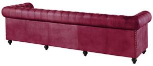 CAMBRIDGE 4 üléses kanapé valódi bőrből, 274x82x75 piros