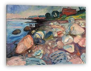Edvard Munch: Tengerpart piros házikóval (vászonkép)