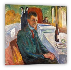Edvard Munch: Önarckép egy üveg bor mellett (vászonkép)