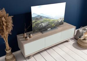 TROMSO TV-tábla akác 160x45x50 barna-fehér, lakkozva