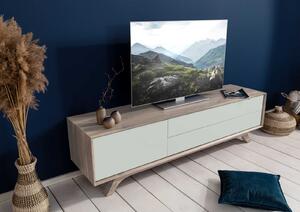 TROMSO TV-tábla akácfa 180x45x50 barna-fehér, lakkozott