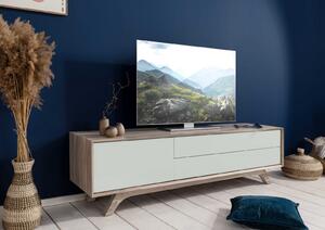TROMSO TV-tábla akácfa 180x45x50 barna-fehér, lakkozott