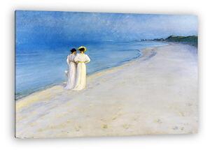 Peder Severin Kroyer: Nyári este a Skagen-i tengerparton - színverzió 1. (vászonkép)