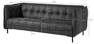 Massziv24 - PATCH kanapé 3 üléses 228x94x82 bőr, konyak színű