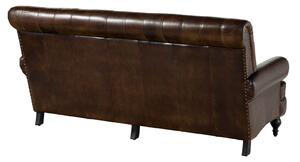 CAMBRIDGE 3 üléses kanapé valódi bőr, 196x84x94, barna