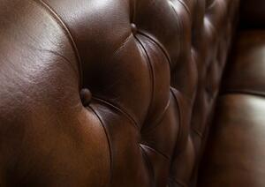 Massziv24 - CAMBRIDGE 3 üléses kanapé valódi bőr, 196x84x94, barna