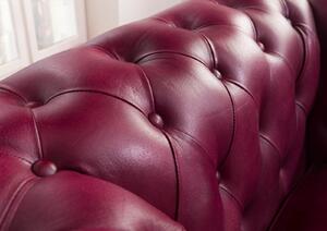 CAMBRIDGE Valódi bőr fotel, 105x82x75, piros