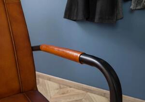 DARKNESS Valódi bőr fotel, 59x84x85, konyak színben