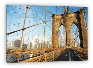 Brooklyn Bridge napkelte napján, New York City (vászonkép)